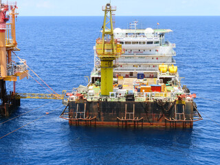 A typical Offshore Accommodation and Work Barge in the Oil and Gas industry. Offshore Accommodation...