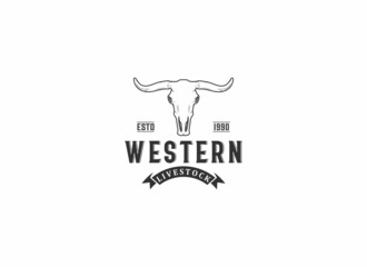 western livestock logo design on white background
