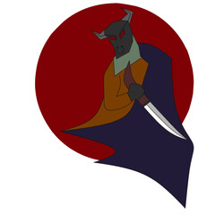 A vector with object a human half a bull