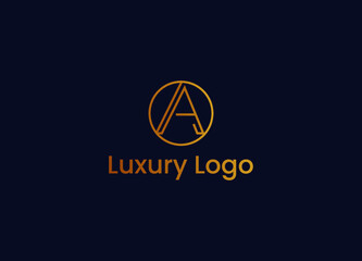 Elegant line curve vector logotype. Premium letter A logo design. Luxury linear creative monogram.