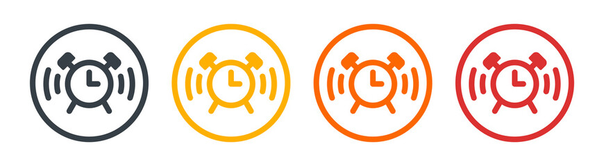 Ringing alarm clock icon vector illustration.