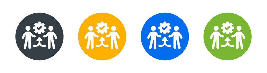 Technical collaboration icon. Development and improvement concept. Vector illustration
