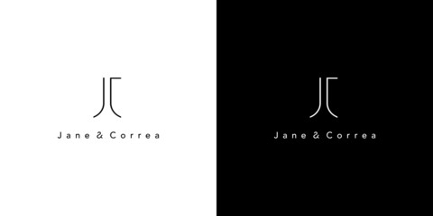 Modern and luxury letter JC initials logo design