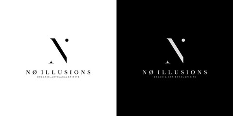 Modern and luxury letter N initials logo design