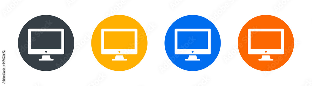 Aufkleber Monitor display screen icon. Computer monitor icon set.