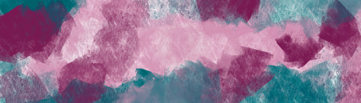 Abstract background pattern in pink, purple in turquoise. Abstract texture oil pastel header, banner graphic with copy space