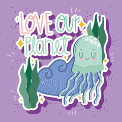 sea jellyfish love planet