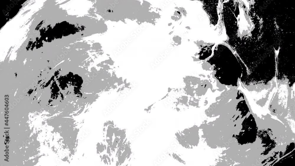 Poster abstract black to white grunge fluid flow transition background. visual video effects footage ink tr