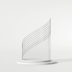 Abstract	cosmetic display podium stand on white background. 3D rendering