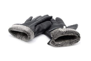 Leather black gloves.