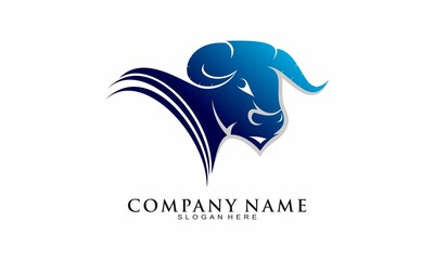 Simple modern bull head logo design