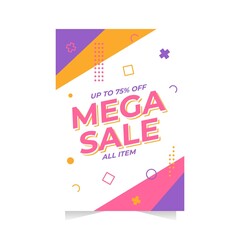 Mega Sale Poster Banner Vector Template
