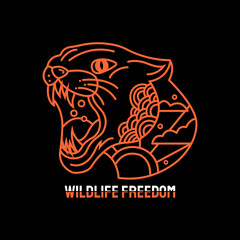 Fototapeta premium concept line tiger head vector