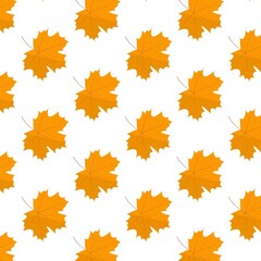 Fototapeta premium Seamless pattern with a maple leaf. Flat style. Autumn pattern.
