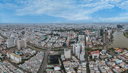 Beautiful cloudy sky at Ho Chi Minh city, Vietnam