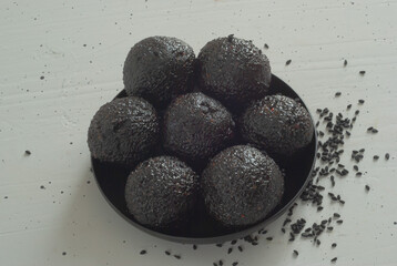 Energy balls from black cumin with dried apricots