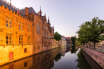 Fototapeta na wymiar Typical architecture in Bruges in Belgium on June 2021
