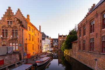 Typical architecture in Bruges in Belgium on June 2021