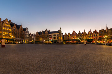 Obraz premium The Grand Place in Bruges in Belgium on June 2021