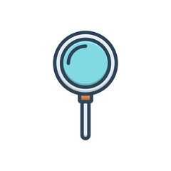 Color illustration icon for loupe
