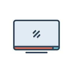 Color illustration icon for monitor