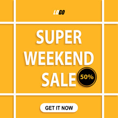 Template banner super weekend sale for web and social media 