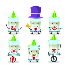 Cartoon character of tuica with various circus shows. Vector illustration