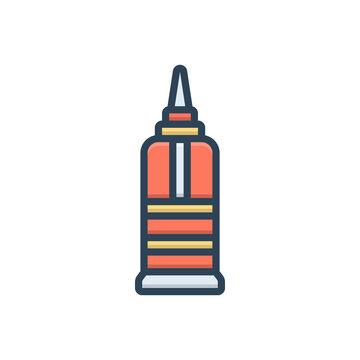 Color illustration icon for glue