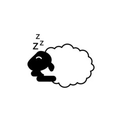 Sleeping sheep icon design illustration