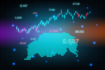 Stock market background or forex trading business graph chart for financial investment concept of Sudan map. business idea and technology innovation design.