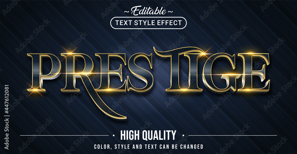 Poster Editable text style effect - Prestige text style theme.