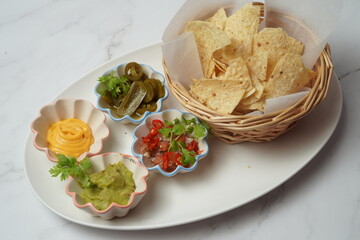 Nachos with dips