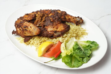 Grilled chicken with rice