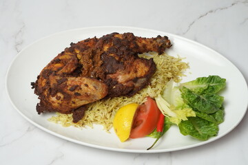 Grilled chicken with rice