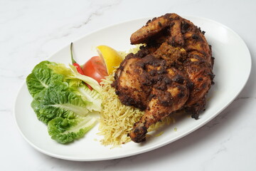 Roasted chicken with rice