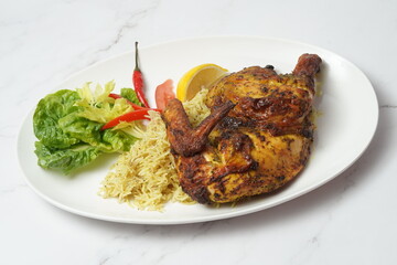 Grilled chicken with rice