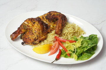 Grilled chicken with rice