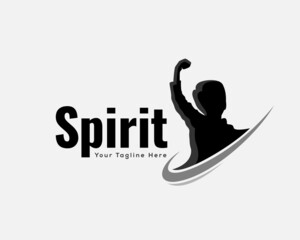 silhouette human power spirit expression freedom logo template illustration inspiration © ShiipArts