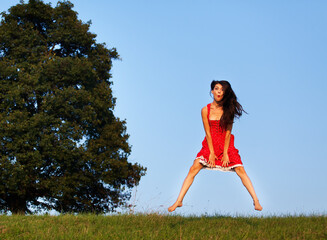 woman running in the park