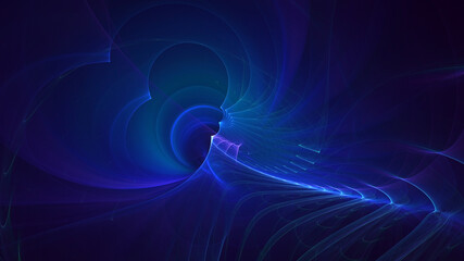 3D rendering abstract multicolor fractal light background