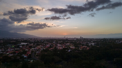 Fototapeta premium Beautiful aerial view of the city of San Jose Costa Rica 