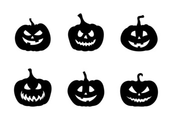 Simple vector pumpkins with smile.