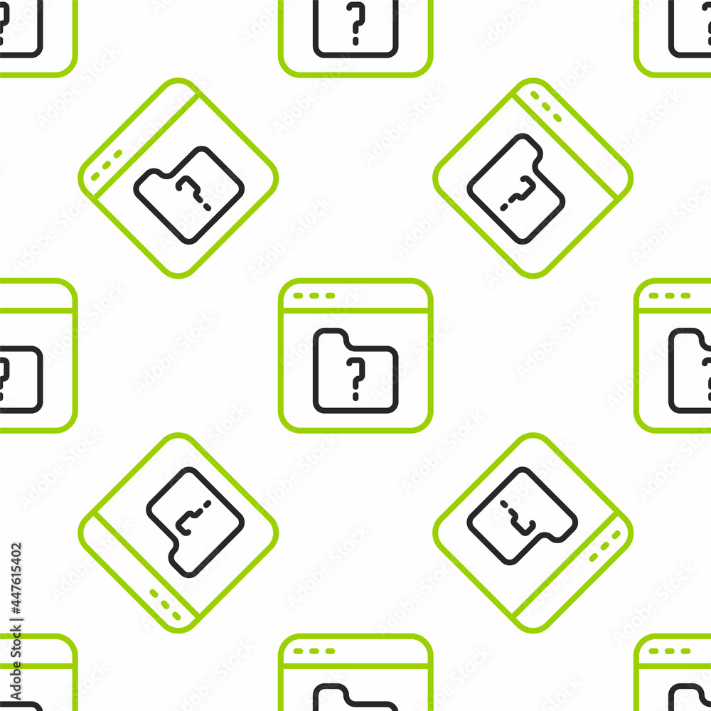 Poster line file missing icon isolated seamless pattern on white background. vector