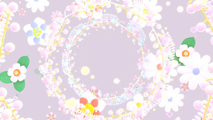 Beautiful flower wreaths. 3d rendered picture.
