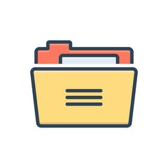 Color illustration icon for folder 