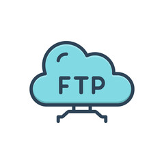 Color illustration icon for ftp