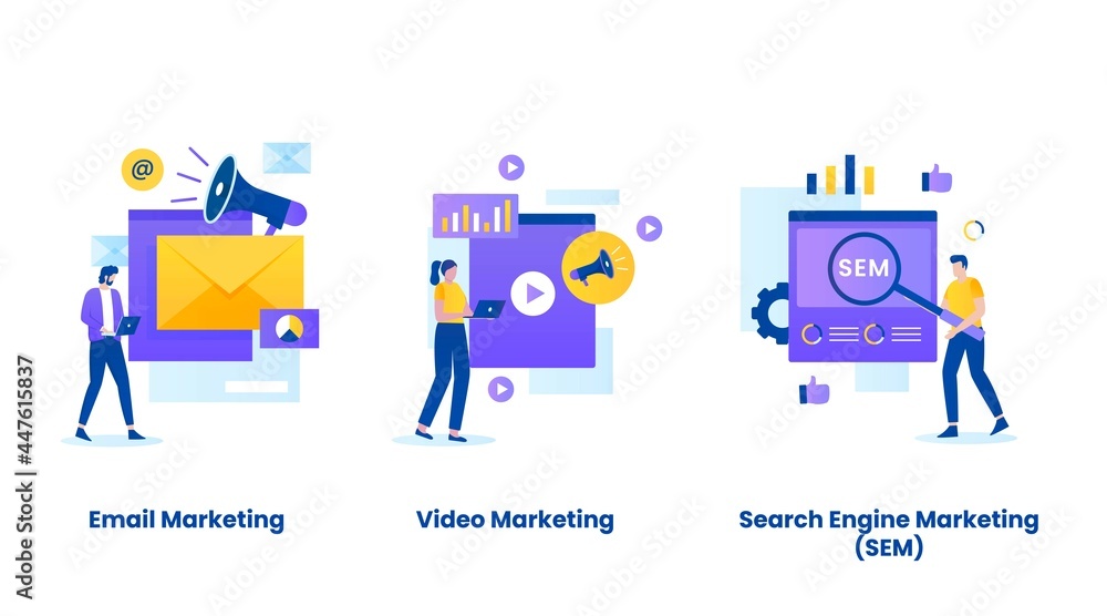 Canvas Prints digital marketing concept vector illustration set. illustrations for websites, landing pages, mobile