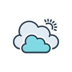 Color illustration icon for cloud