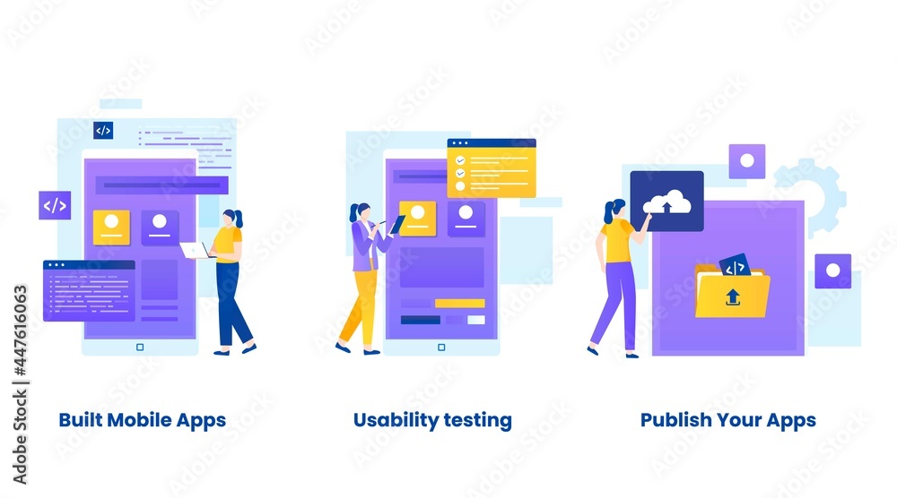 Canvas Prints built mobile apps concept vector illustration set. illustrations for websites, landing pages, mobile