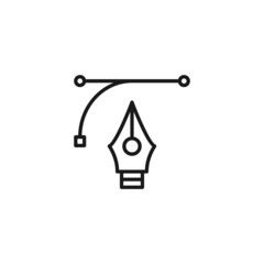 Line icon of pen tool and lines